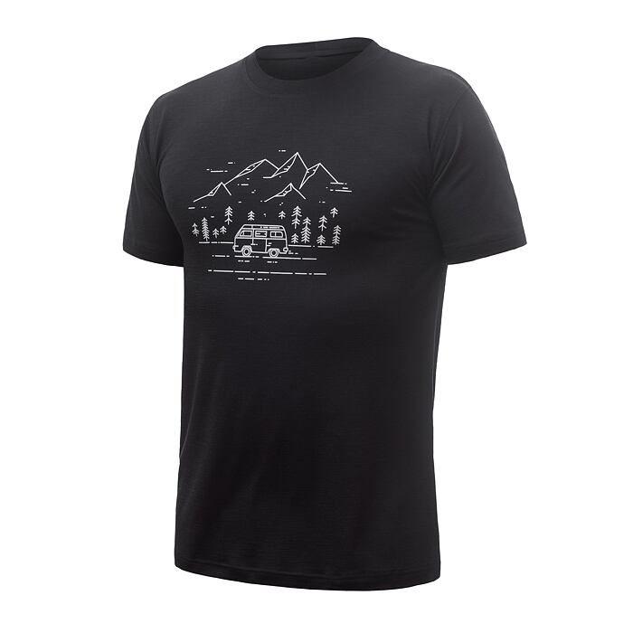 SENSOR MERINO ACTIVE VAN LIFE tricou barbatesc cu maneca scurta, negru