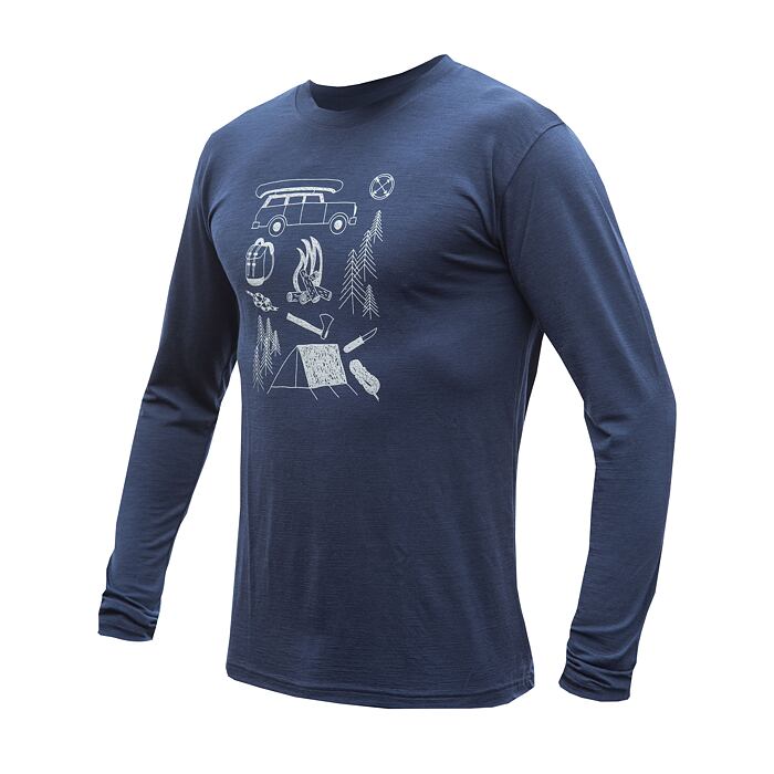 SENSOR MERINO ACTIVE OUTSIDE tricou bărbătesc cu mânecă lungă albastru intens