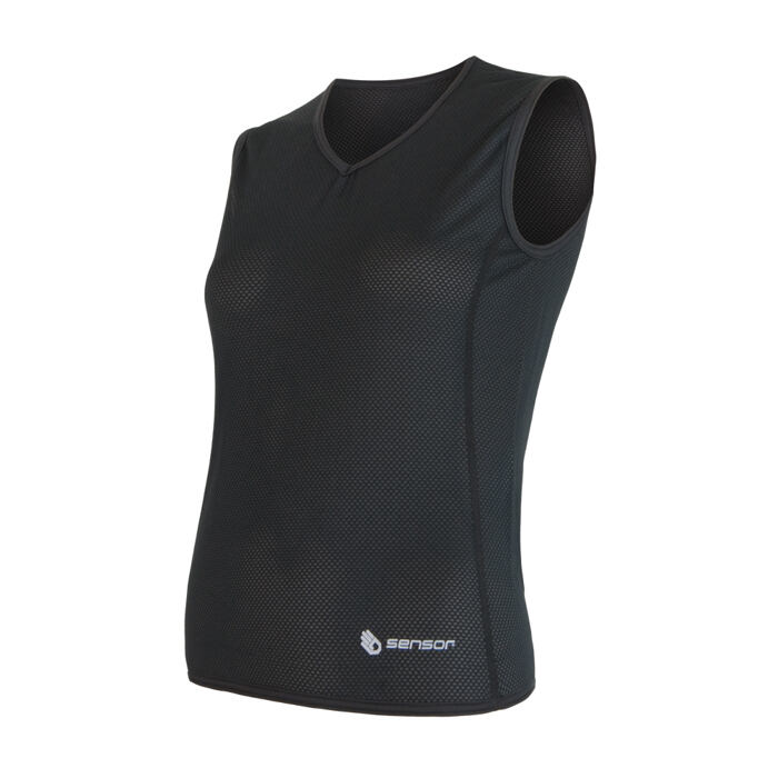 SENSOR COOLMAX AIR tricou negru de damă fără mâneci