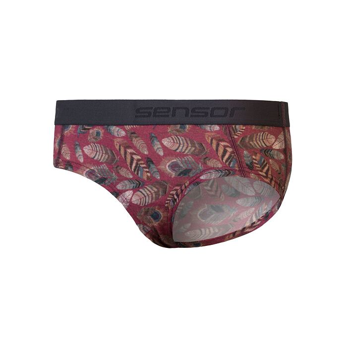 SENSOR MERINO IMPRESS chiloți de damă liliac/pene