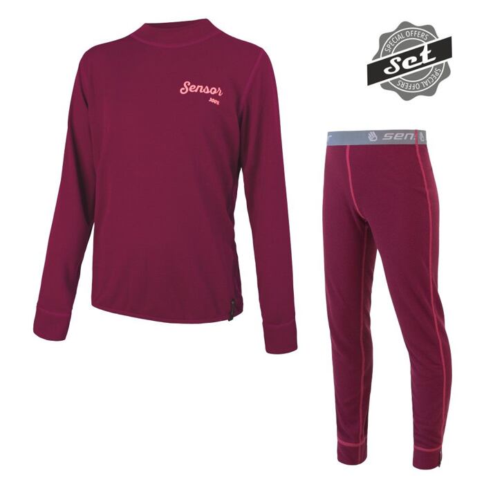 SENSOR DOUBLE FACE SET LOGO tricou cu maneca lunga pentru juniori + pantaloni scurti lilla