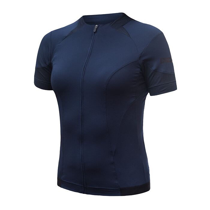 SENSOR COOLMAX RACE Tricou damă cu fermoar complet mâneci scurte albastru intens