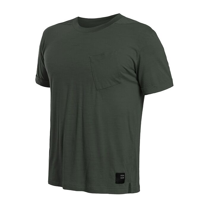 SENSOR MERINO AIR traveller tricou bărbătesc cu mânecă scurtă verde olive