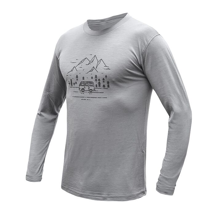 SENSOR MERINO ACTIVE VAN LIFE tricou cu mânecă lungă pentru bărbați, gri