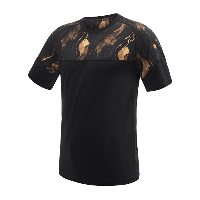 SENSOR MERINO IMPRESS tricou bărbați mânecă scurtă negru/cosmos