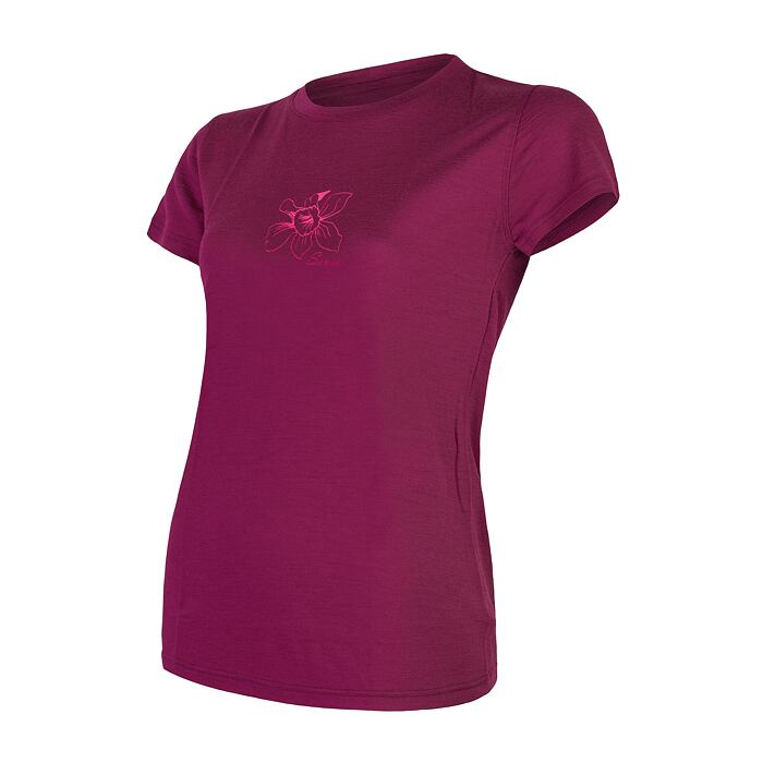 SENSOR MERINO ACTIVE ORCHID tricou dama maneca scurta lilla