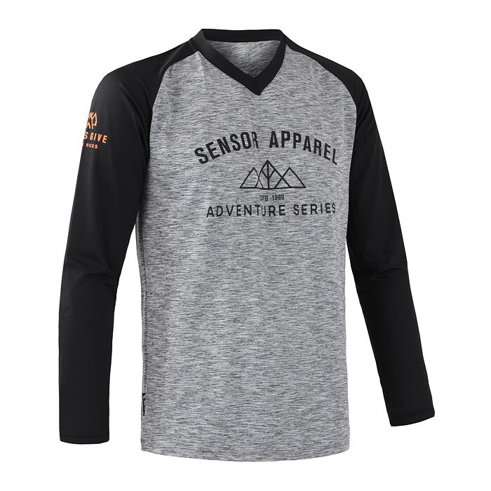 SENSOR CYKLO CHARGER tricou bărbătesc mânecă lungă gri/negru