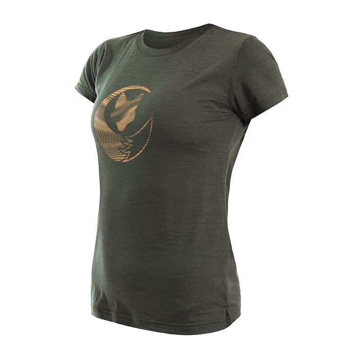SENSOR MERINO AIR FOX tricou dama cu maneca scurta verde olive