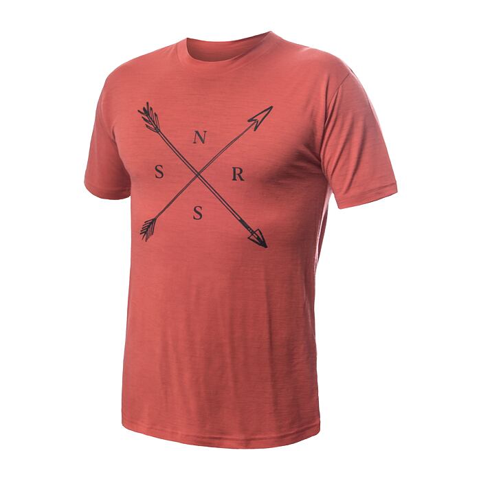SENSOR MERINO ACTIVE SNSR tricou bărbătesc cu mânecă scurtă terracotta