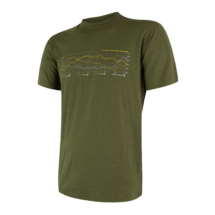 SENSOR MERINO ACTIVE TRACK tricou barbatesc maneca scurta verde safari