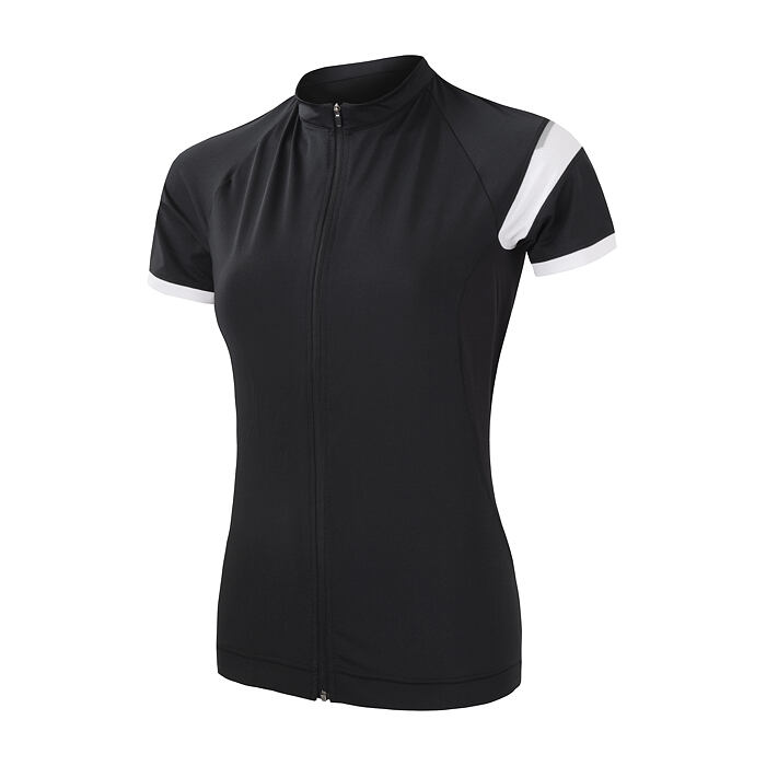 SENSOR CYKLO COOLMAX CLASSIC Tricou damă cu mâneci scurte fermoar complet negru adevărat