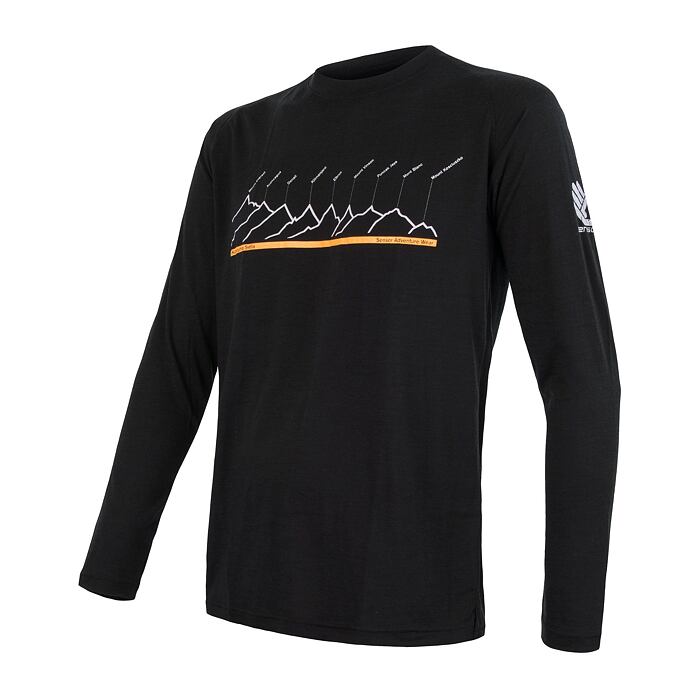 SENSOR MERINO AIR RJ tricou bărbătesc cu mânecă lungă negru