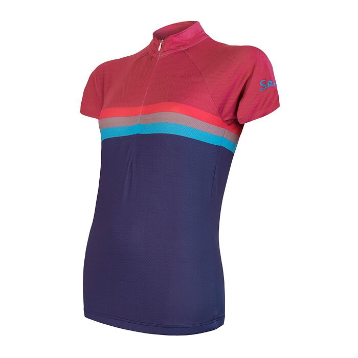 SENSOR CYKLO SUMMER STRIPE tricou dama maneca scurta albastru/liliac