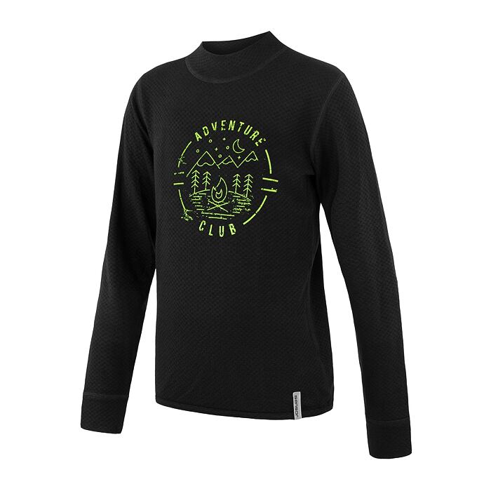 SENSOR MERINO DF CLUB tricou cu maneca lunga pentru copii negru