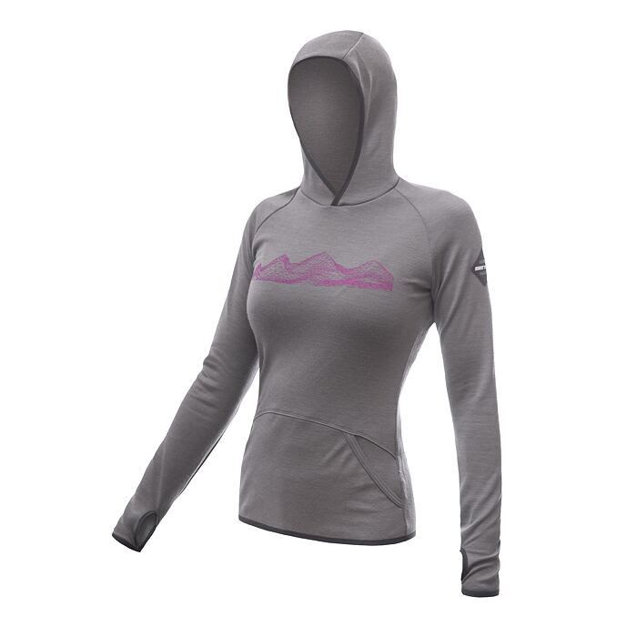 SENSOR MERINO UPPER MOUNTAINS hanorac cangur dama gri
