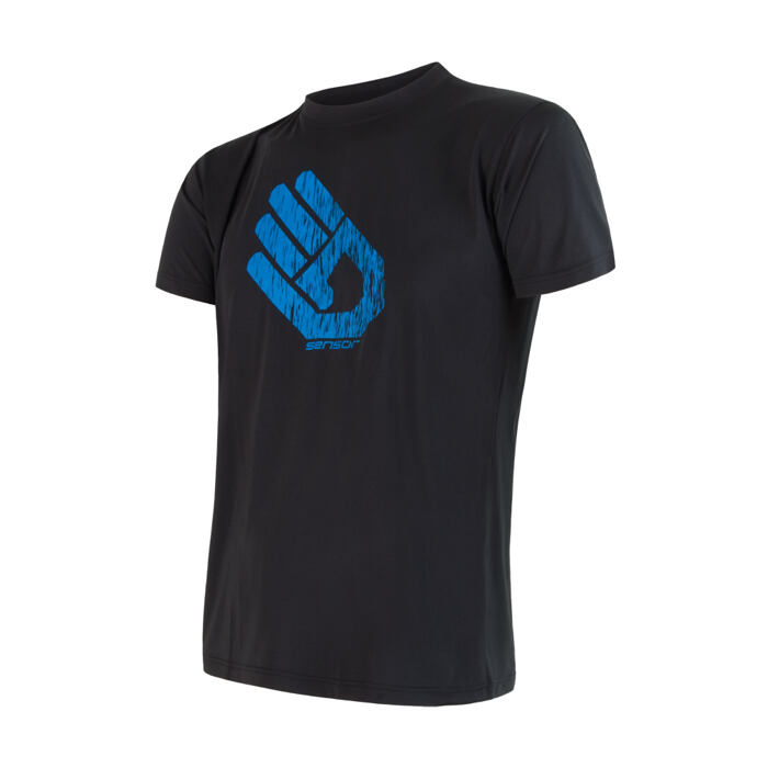 SENSOR COOLMAX TECH HAND tricou barbatesc cu maneca scurta, negru