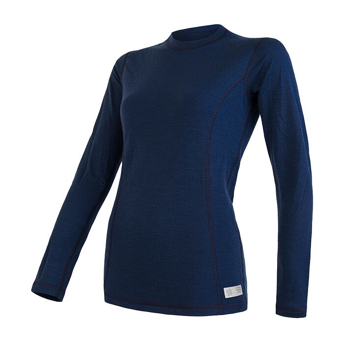 SENSOR MERINO DF tricou de damă cu mânecă lungă albastru intens