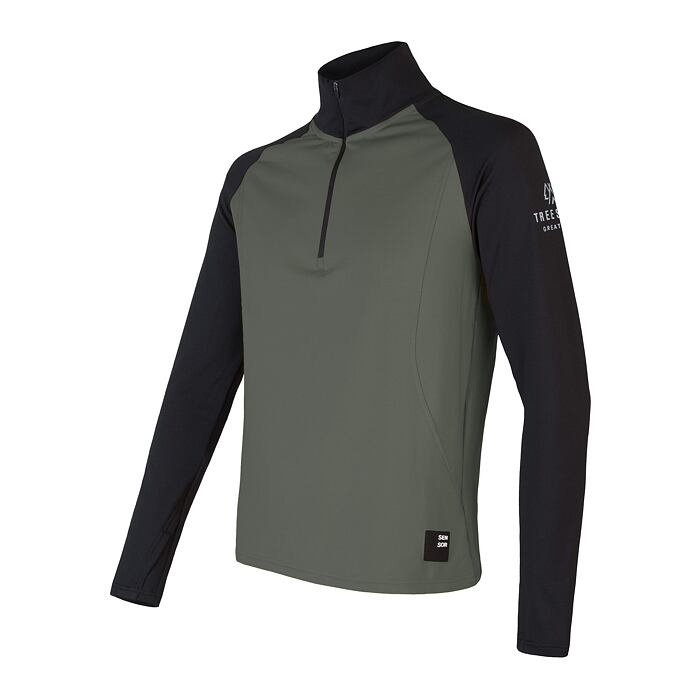 SENSOR COOLMAX THERMO hanorac bărbătesc cu fermoar verde olive/negru