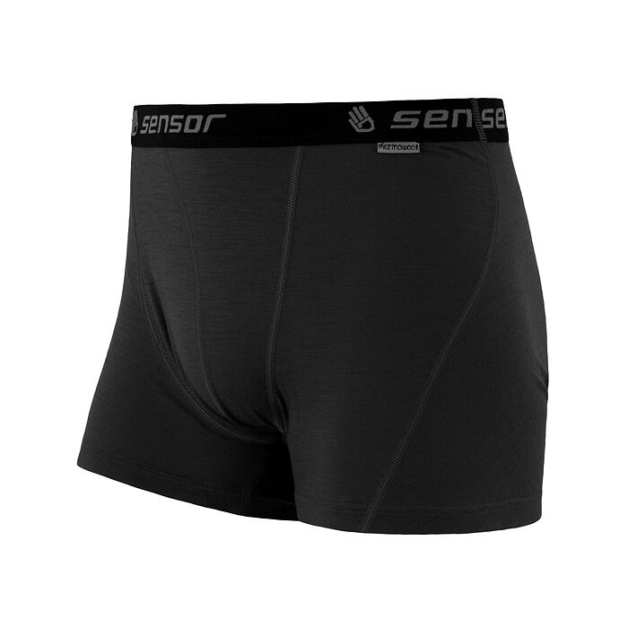 SENSOR MERINO ACTIVE pantaloni scurți bărbați negru