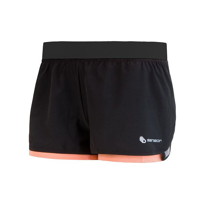 SENSOR TRAIL pantaloni scurți de damă negru/caisă
