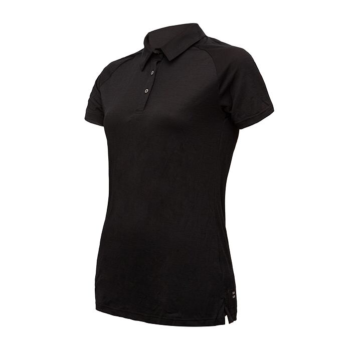 SENSOR MERINO ACTIVE tricou polo dama maneca scurta negru