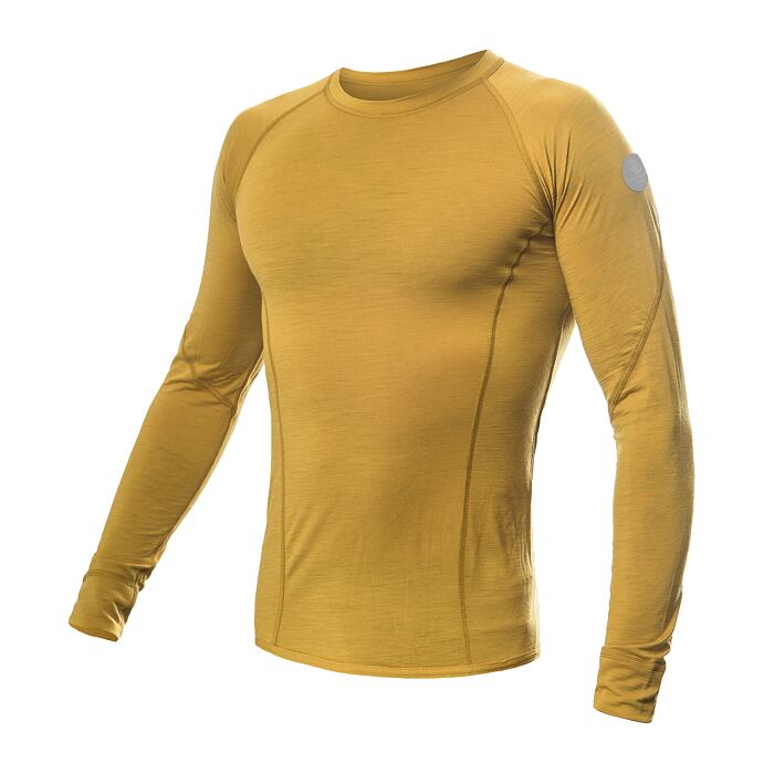 SENSOR MERINO AIR tricou cu maneca lunga pentru barbati mustar