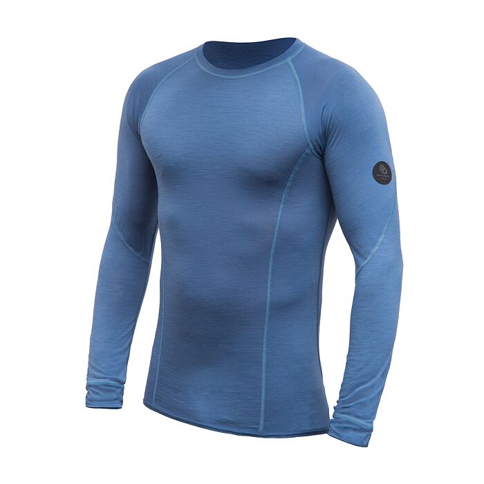 SENSOR MERINO AIR tricou bărbați cu mânecă lungă albastru riviera