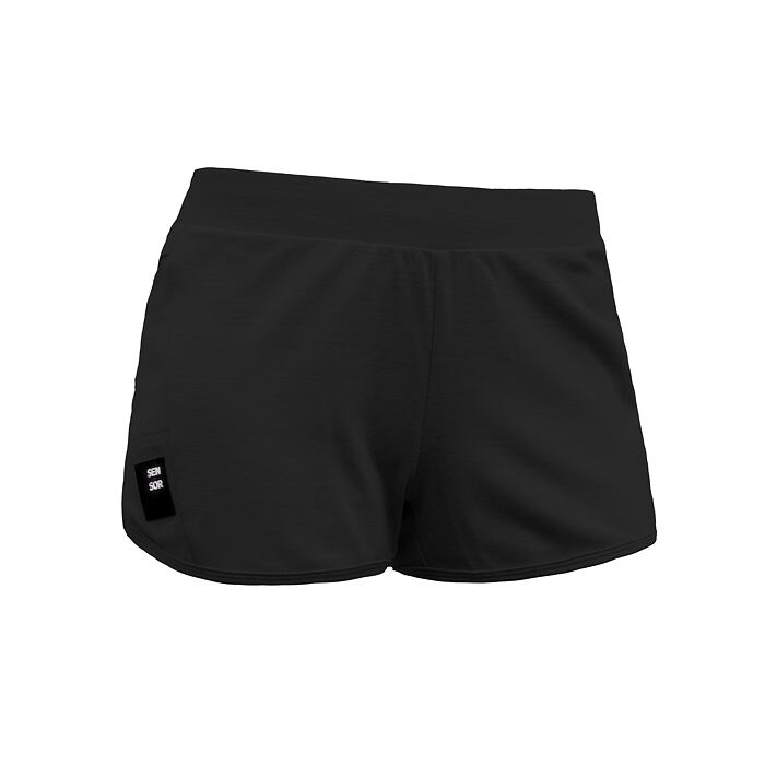 SENSOR MERINO UPPER pantaloni scurți de damă traveller negri