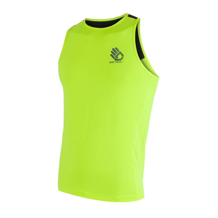 SENSOR COOLMAX FRESH PT HAND tricou barbatesc fara maneci reflex galben/negru