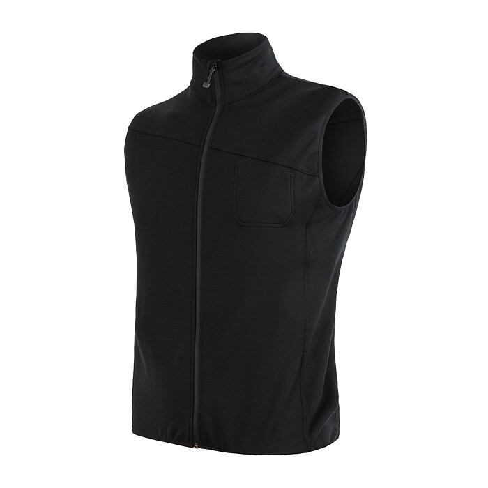 SENSOR MERINO EXTREME vestă bărbătească neagră