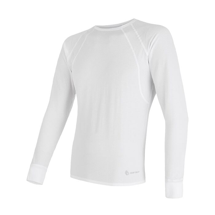 SENSOR COOLMAX AIR tricou bărbătesc cu mânecă lungă alb
