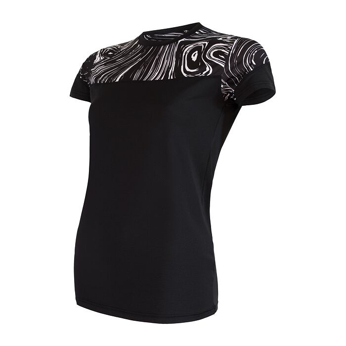 SENSOR COOLMAX IMPRESS tricou dama cu maneca scurta negru/mare