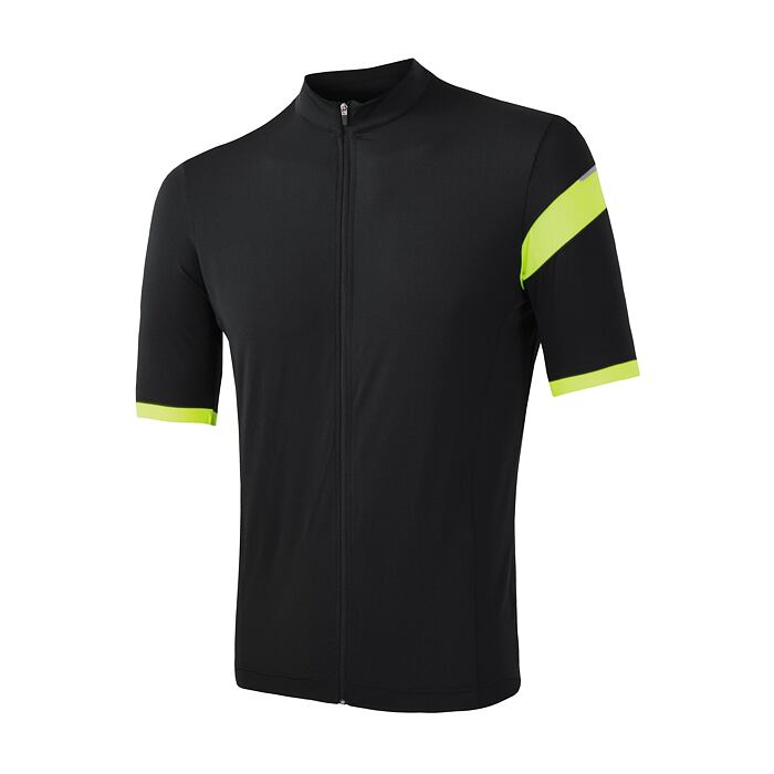 SENSOR CYKLO COOLMAX CLASSIC tricou bărbătesc cu mânecă scurtă cu fermoar complet negru