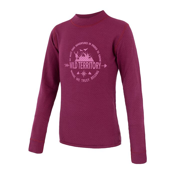 SENSOR MERINO DF TERRITORY tricou cu maneca lunga pentru copii liliac
