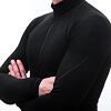SENSOR MERINO DF tricou bărbați cu mânecă lungă fermoar negru