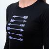 SENSOR MERINO ACTIVE ARROWS tricou dama maneca lunga negru