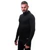 SENSOR MERINO DF tricou barbatesc cu maneca lunga cu gluga, negru