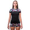 SENSOR COOLMAX IMPRESS tricou dama cu maneca scurta negru/frunze