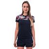 SENSOR COOLMAX IMPRESS tricou damă cu mânecă scurtă deep blue/frunze