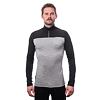 SENSOR MERINO BOLD tricou bărbătesc cu mânecă lungă, cu fermoar, gri rece/antracit
