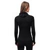 SENSOR MERINO DF tricou dama cu maneca lunga cu gluga, negru