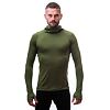 SENSOR MERINO DF tricou barbatesc cu maneca lunga cu gluga verde safari