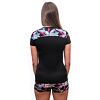 SENSOR COOLMAX IMPRESS tricou dama cu maneca scurta negru/frunze
