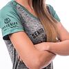 SENSOR CYKLO CHARGER tricou damă larg cu mânecă scurtă gri/mentă