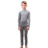 SENSOR MERINO ACTIVE SET tricou cu maneca lunga pentru juniori + pantaloni scurti gri