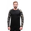 SENSOR MERINO BLEND IMPRESS tricou bărbătesc cu mânecă lungă negru/perie