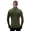 SENSOR MERINO DF tricou barbatesc cu maneca lunga cu gluga verde safari