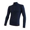 SENSOR MERINO DF tricou bărbătesc cu mânecă lungă cu fermoar albastru intens