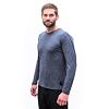 SENSOR MERINO LITE tricou bărbătesc cu mânecă lungă pestriță albastru