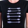 SENSOR MERINO ACTIVE ARROWS tricou dama maneca scurta negru